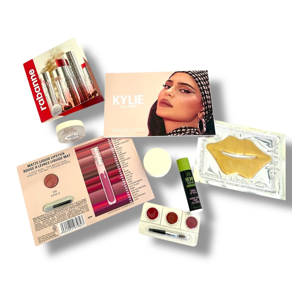 8 Piece Lip Care Bundle Fresh Dior Kylie Rabanne Mask Hemp Oil Lipstick Samples